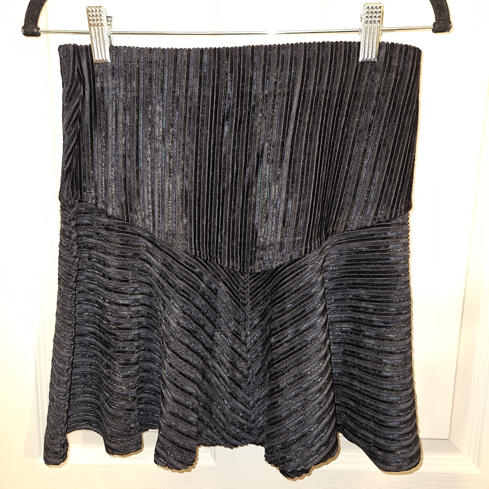 Free People Black Textured Mini Skirt
